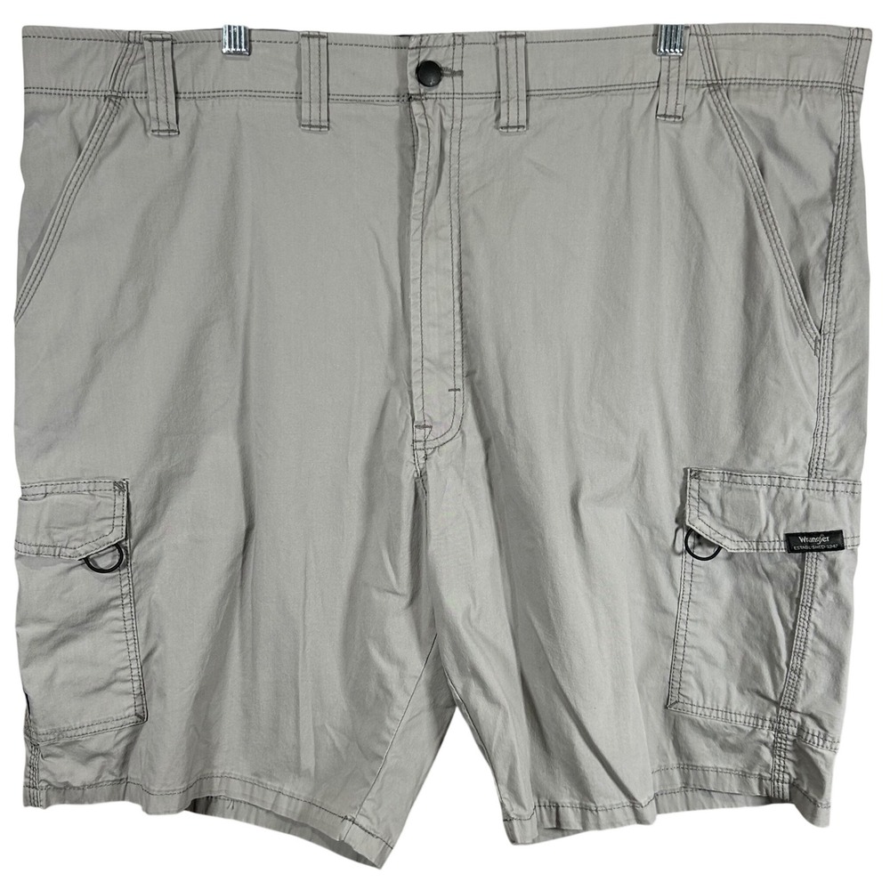 Wrangler Mens Cargo Shorts Size 44 Gray Tan Outdoor Utility Stretch‎ Hiking